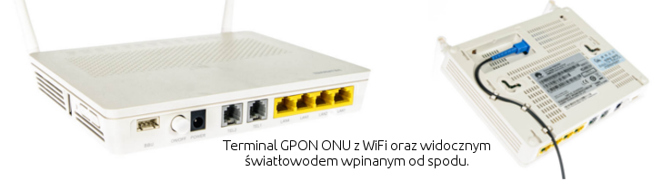 Terminal GPON ONU z WiFi oraz światłowodem typu SC/PC