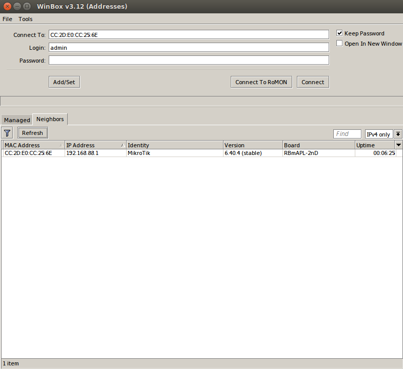 Mikrotik mAP Lite enable winbox