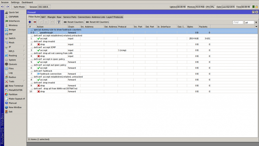 Mikrotik mAP Lite firewall - irass.pl