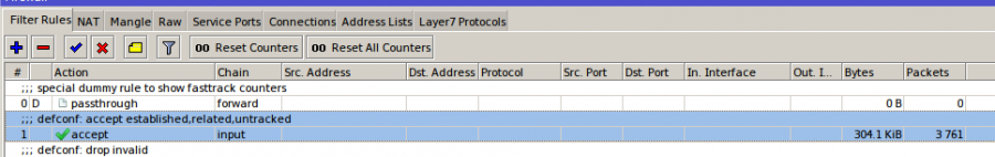 Mikrotik mAP Lite filter rule 1